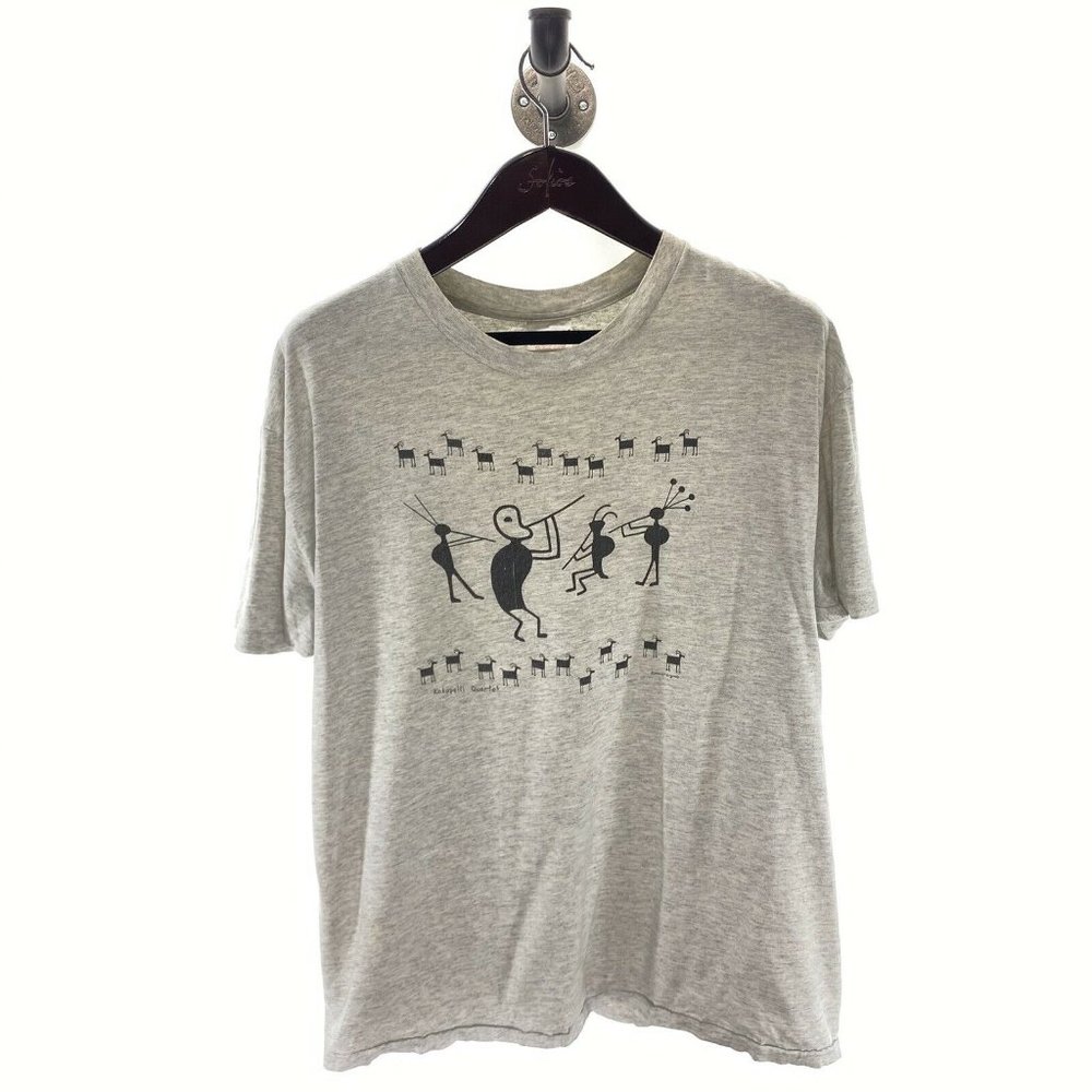 KOKOPELLI QUARTET T-shirt Vintage L Gray